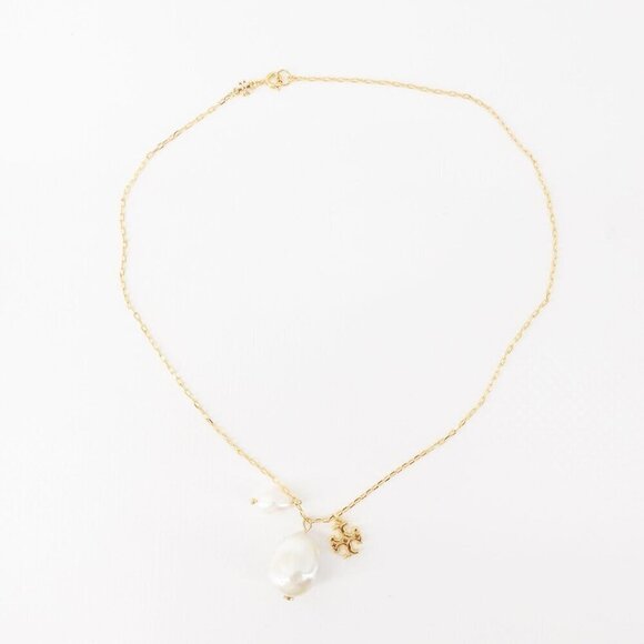 Tory Burch Kira Pearl Necklace Gold/ Ivory OS - Picture 1 of 12